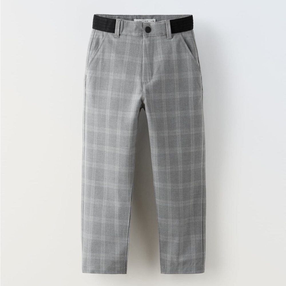 Zara grey plaid pants NWT